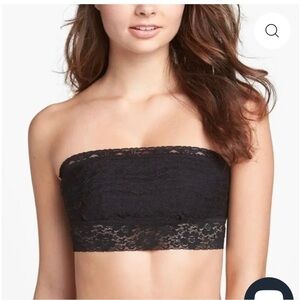 Black Lace Bandeau Top
